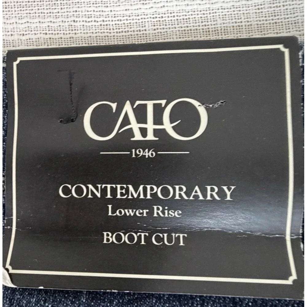 New CATO Lower Rise Boot Cut Women's Jeans 18W Dark Wash Embellished Pockets NWT